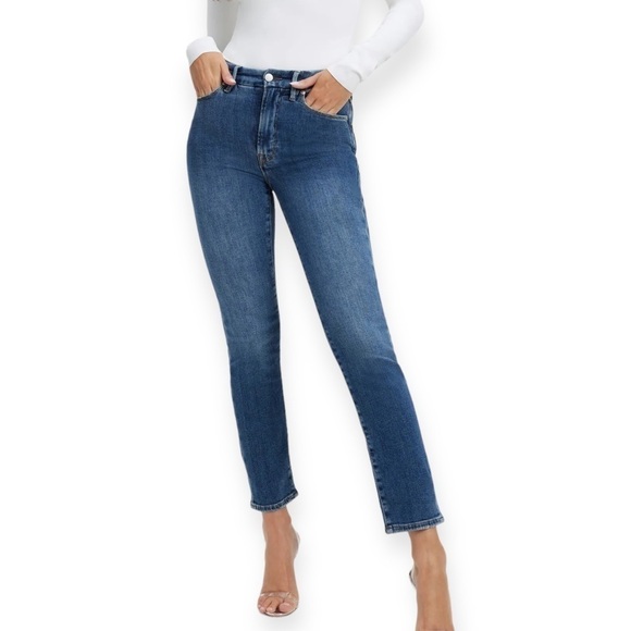 Good American Good Classic Slim Straight Jeans,  Size 4/27 NWT‎ - Picture 1 of 13